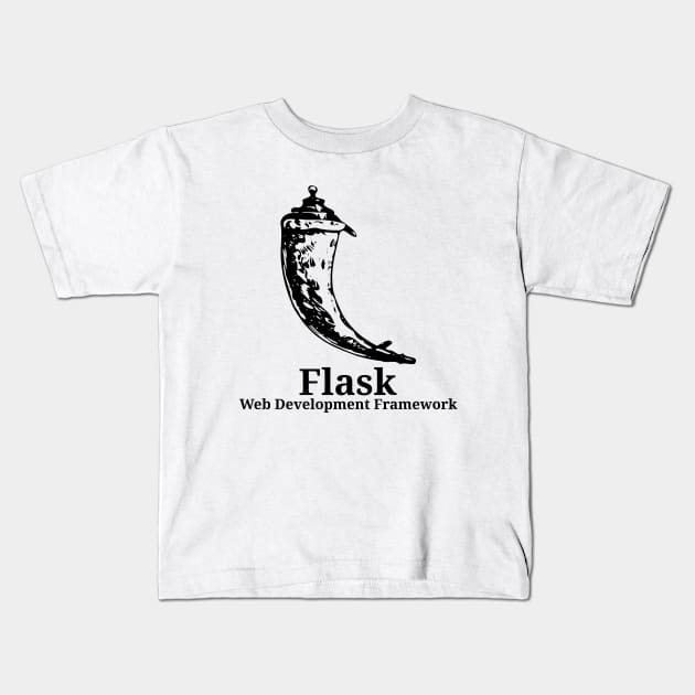 Flask Web Development Framework Kids T-Shirt by Cyber Club Tees